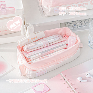 简约日系笔袋好看的文具女小学生初中生高中大容量铅笔盒中学生ins风小众高颜值女生版男生袋美式男孩女孩款