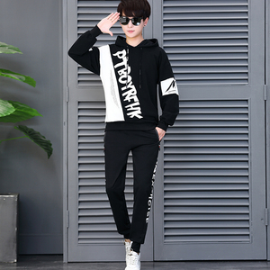 秋款韩版字母PTBOYRFHK带帽卫衣运动套装 218-8 TZ6821-P75，男装休闲套装，星座218-8