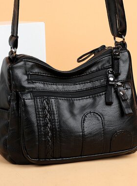 潮牌韩版女包包新款大容量单肩包斜挎包女士背包中年妈妈软皮包