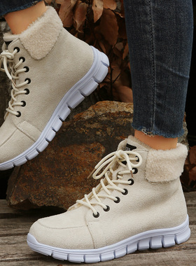 High top casual thick sole with plush insulation snow boots