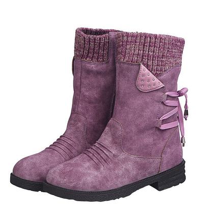 Women's cotton flat bottomed casual midsole boots snow boots