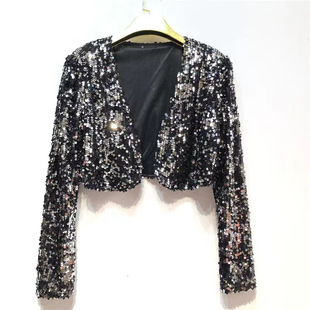 for women suit short top sequined jacket fashion Sequined