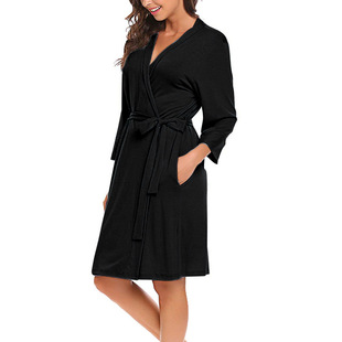 Women's Robe Soft Kimono Robe Bathrobe Pajama Home Clothes