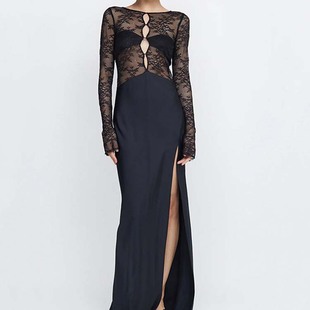 dress women slit see skirt sexy through and Lace fashionable