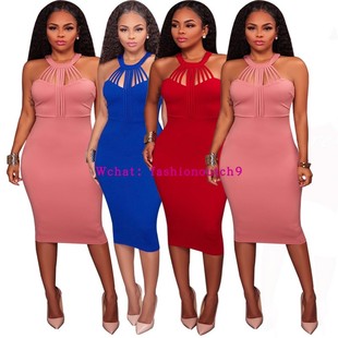 Summer Fashion Party Midi Dress Women Sexy Bodycon Dress