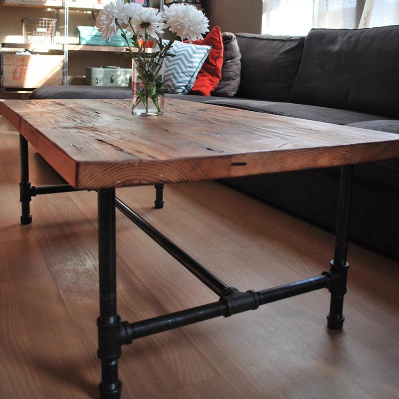 美式乡村LOFT铁艺水管实木创意茶几餐桌北欧复古做旧咖啡桌电脑桌