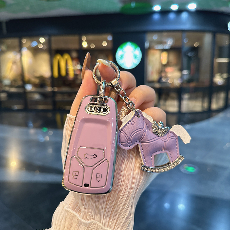 适用于奥迪新A4L A5 Q7 Q5L A7 A8L汽车钥匙套钥匙扣保护壳包高端