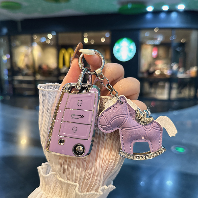 大众速腾钥匙套宝来汽车帕萨特polo探岳朗逸途 岳高尔夫探歌扣壳