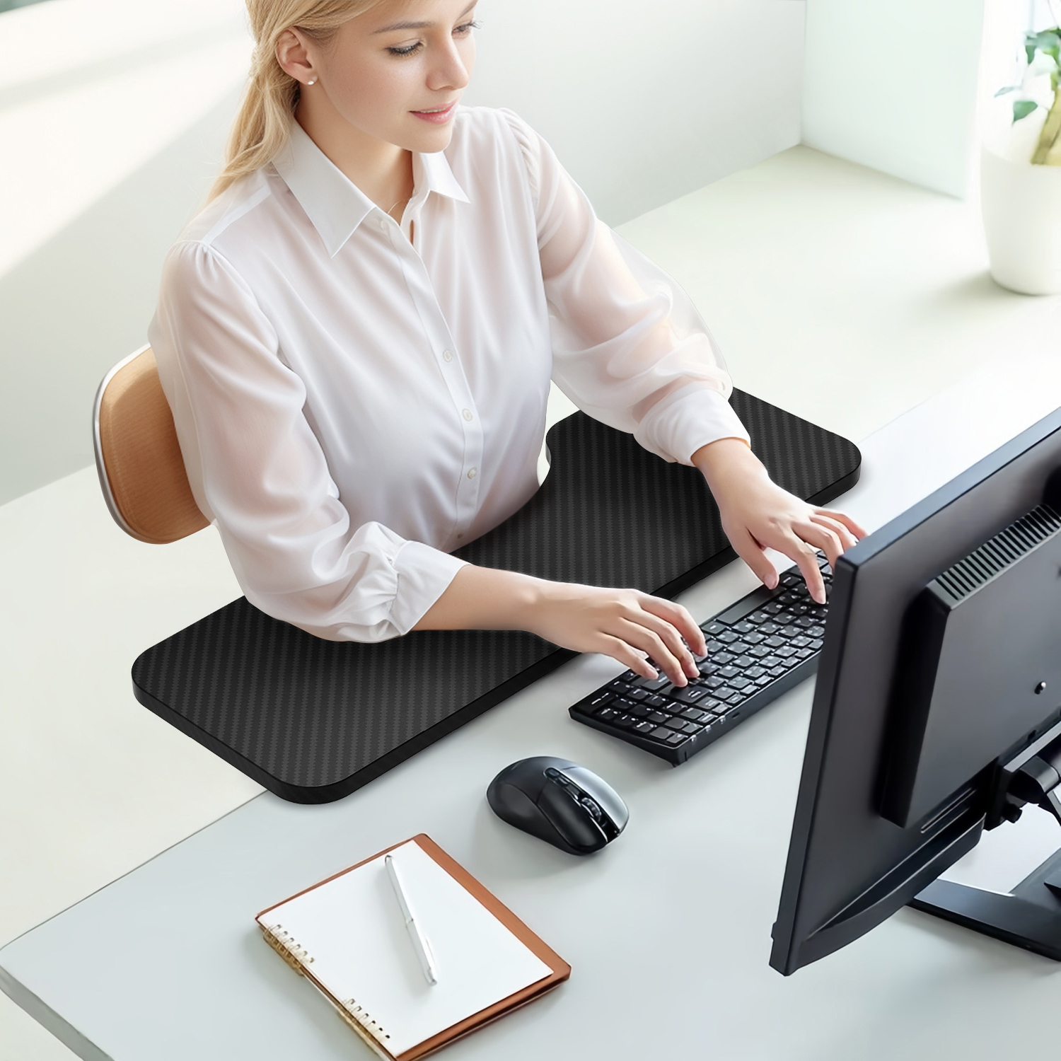 电脑桌面延长延伸扩展板手托架键盘肘托免打孔书桌子加长加宽支架