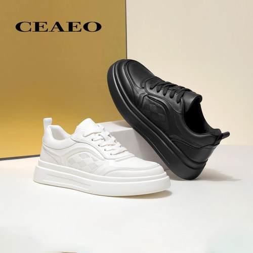 西二男士厚底休闲小白鞋男2026春季新款增高百搭运动板鞋C24R2156