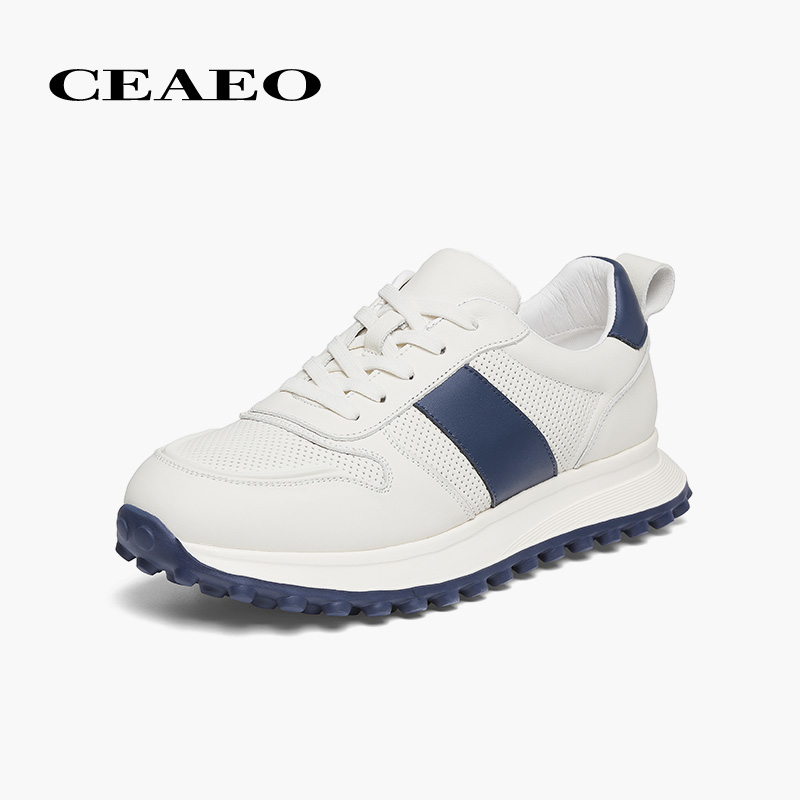 西二男士运动慢跑阿甘板鞋男25秋季新款厚底增高打孔透气Y25R3111