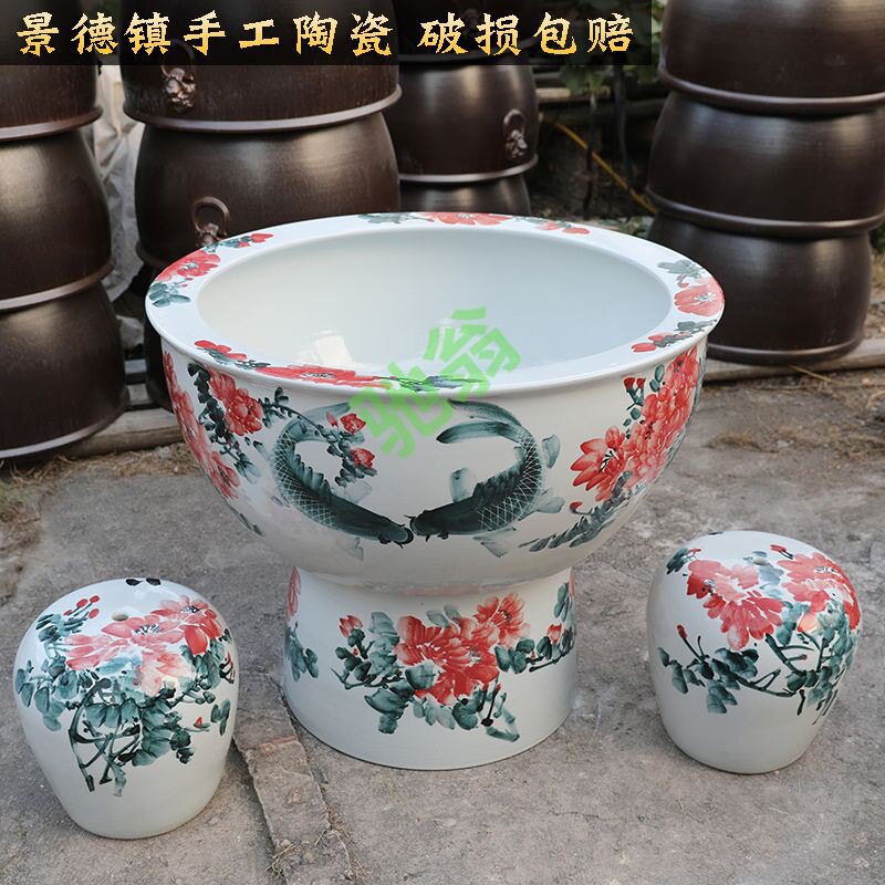 yut景德镇陶瓷盆落地立柱