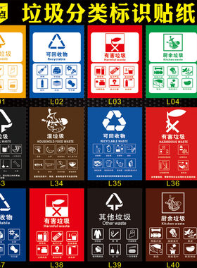 不可回收干垃圾标签贴危险废物