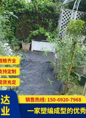 防草布黑色编织布园艺地布除草布盖草布PP90克可用三年厂家直销