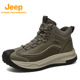 徒步鞋 户外防滑登山鞋 舒适厚底休闲运动减震马丁靴 男鞋 Jeep秋冬款