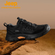 潮流厚底休闲旅游鞋 吉普男鞋 男士 春秋真皮纯黑百搭运动鞋 2024新款