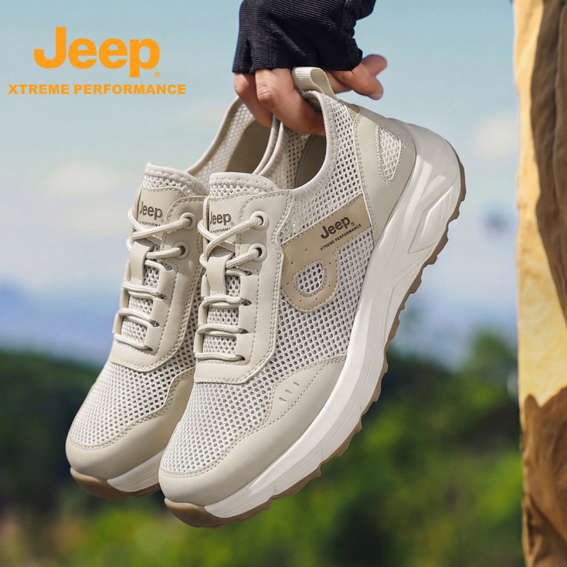 JEEP/吉普夏季品牌新款男士户外跑步轻便运动防滑低帮耐磨徒步鞋
