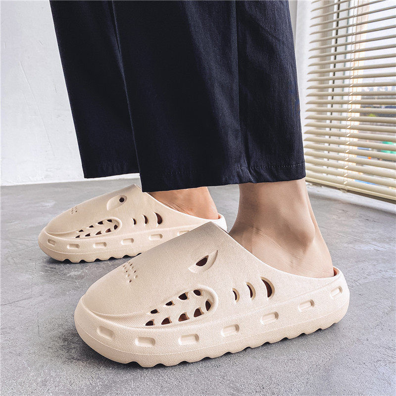 夏季半拖鞋男开车男士拖鞋懒人无后跟一脚蹬凉鞋包头凉拖潮半托鞋