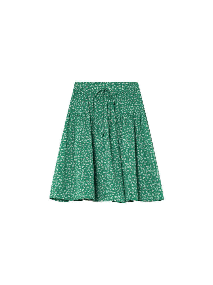 Green floral skirt on a white background