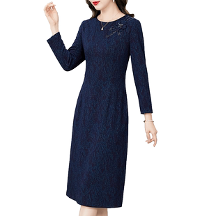 香妮芬高端精致中年妈妈端庄大气连衣裙2026春季漂亮独特修身裙
