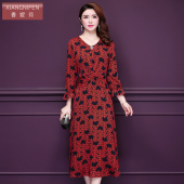 气质大摆裙 春秋季 香妮芬中年妈妈款 连衣裙女2026新款