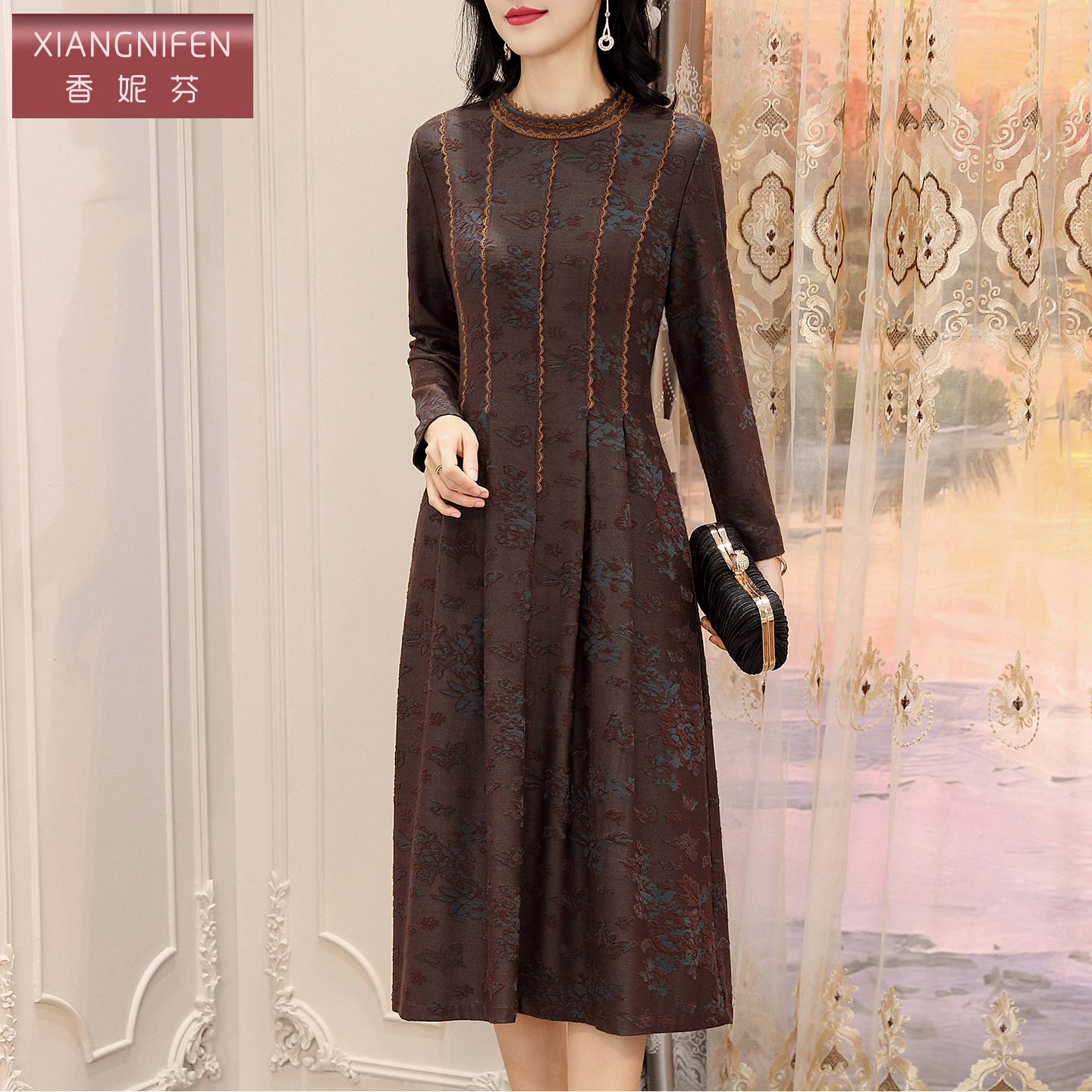 香妮芬气质妈妈连衣裙