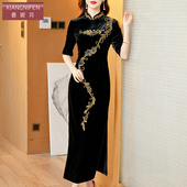 喜婆婆改良旗袍宴会装 香妮芬妈妈婚宴礼服平时可穿2025新款 春夏季