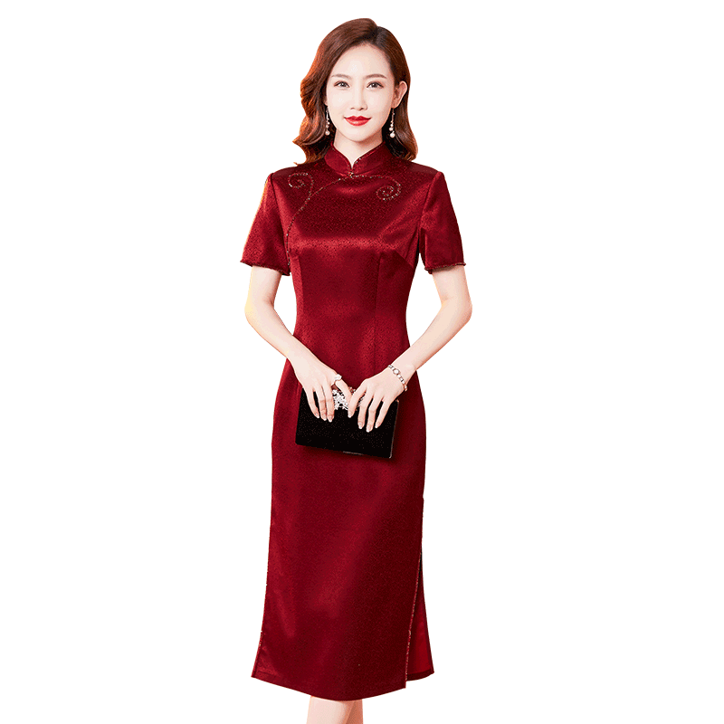 香妮芬高端醋酸气质手工钉珠妈妈