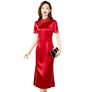 香妮芬高贵气质妈妈婚宴喜婆婆旗袍2025新款高端丈母娘宴会装礼服