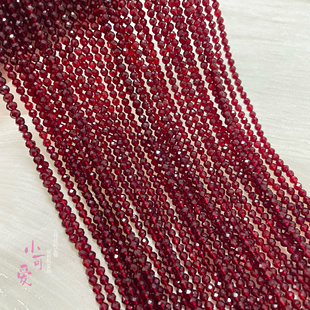 2026新年红安克拉红色锁骨链项链手链串珠刻面3mm转运珠手工散珠