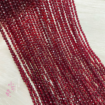 2025新年红安克拉红色锁骨链项链手链串珠刻面3mm转运珠手工散珠