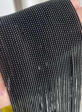 2mm黑尖晶石黑色小圆珠米珠散珠黑色珠子亮水晶diy串珠手工项链珠
