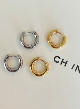 质感超赞的hoops简约圆环耳圈多巴胺小巧精致耳环小众设计感耳扣