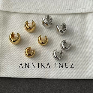 卖耳环的老大爷 sasa同款金属小耳圈耳扣日常简约百搭高级感耳饰