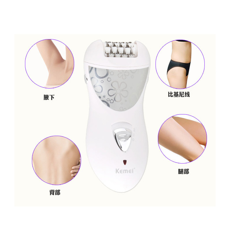 Kemei/科美脱毛仪女KM-505多功能电动拔毛器磨脚器剃毛器3合1