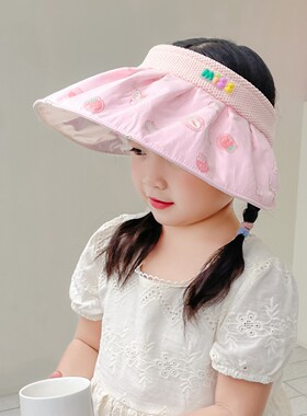 吧啦女童太阳帽大帽檐可爱宝宝舒逸 防晒帽夏季防紫外线儿童透气