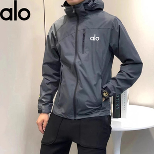 连帽男外套 透气休闲运动户外防风防水大码 alo冲锋衣男春秋冬季 款