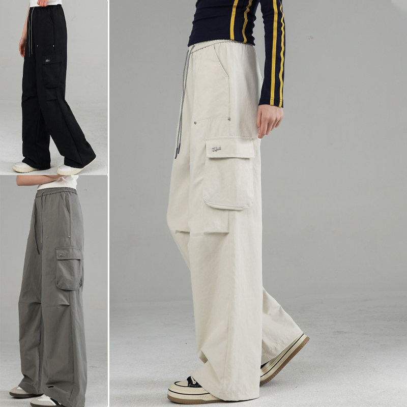 骄骄虎女大童春款工装裤2025新款初中生青少年学生休闲直筒裤7047