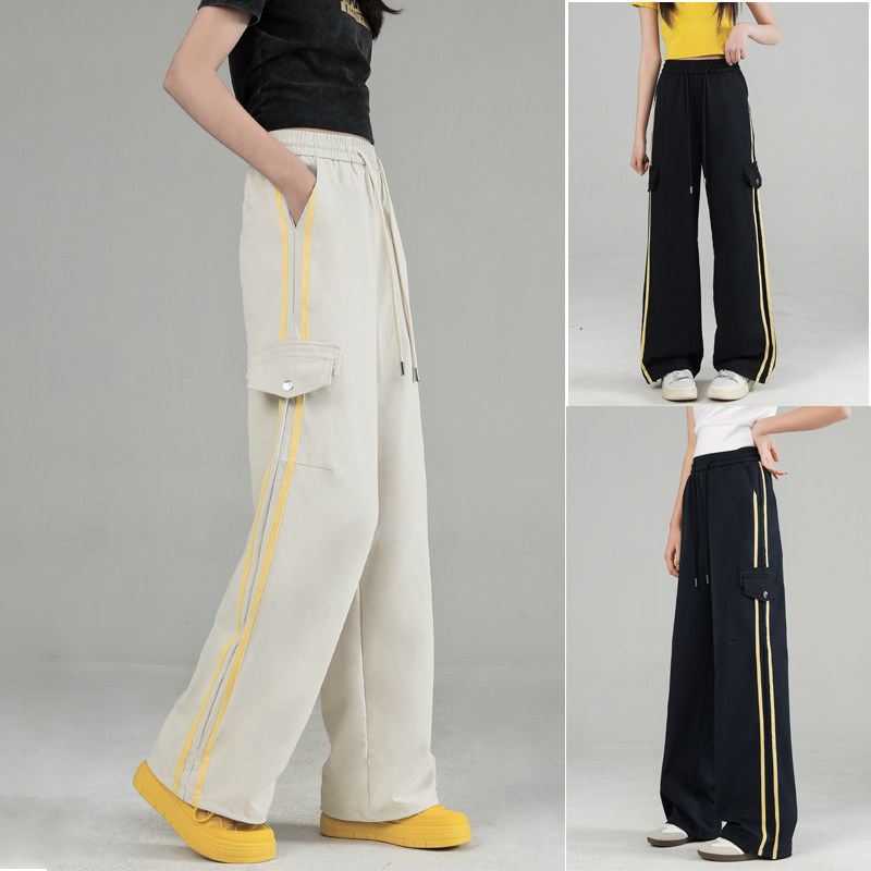 骄骄虎女童2025春季新款休闲长裤初中生运动直筒裤韩版工装裤7066