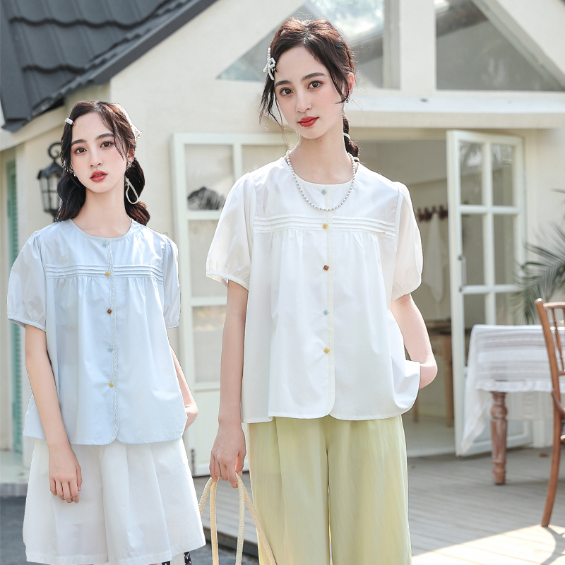 骄骄虎女童短袖t恤2025夏季新款女孩薄款天丝棉上衣半袖衬衫7227