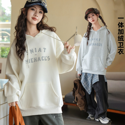 女大童加绒卫衣2025冬季新款