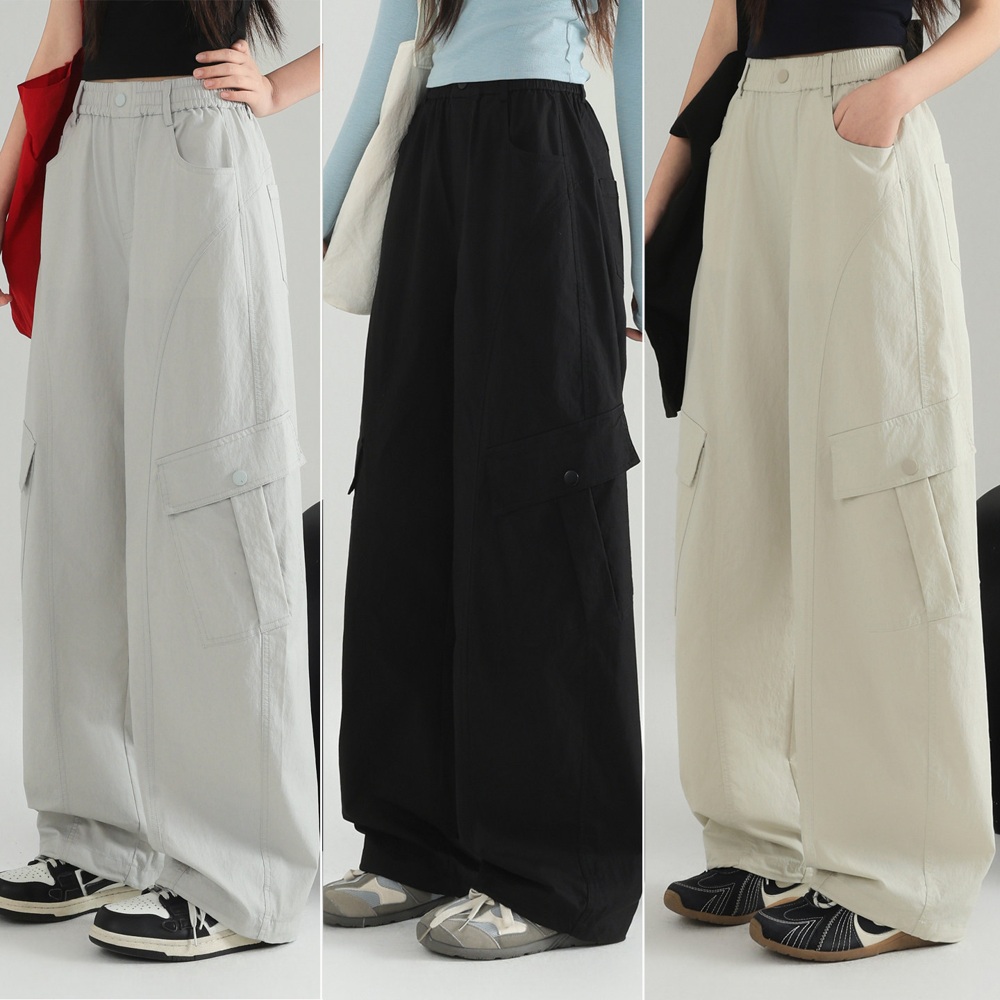 骄骄虎女童春款工装裤2026新款初中生高中休闲时尚青少年长裤9043