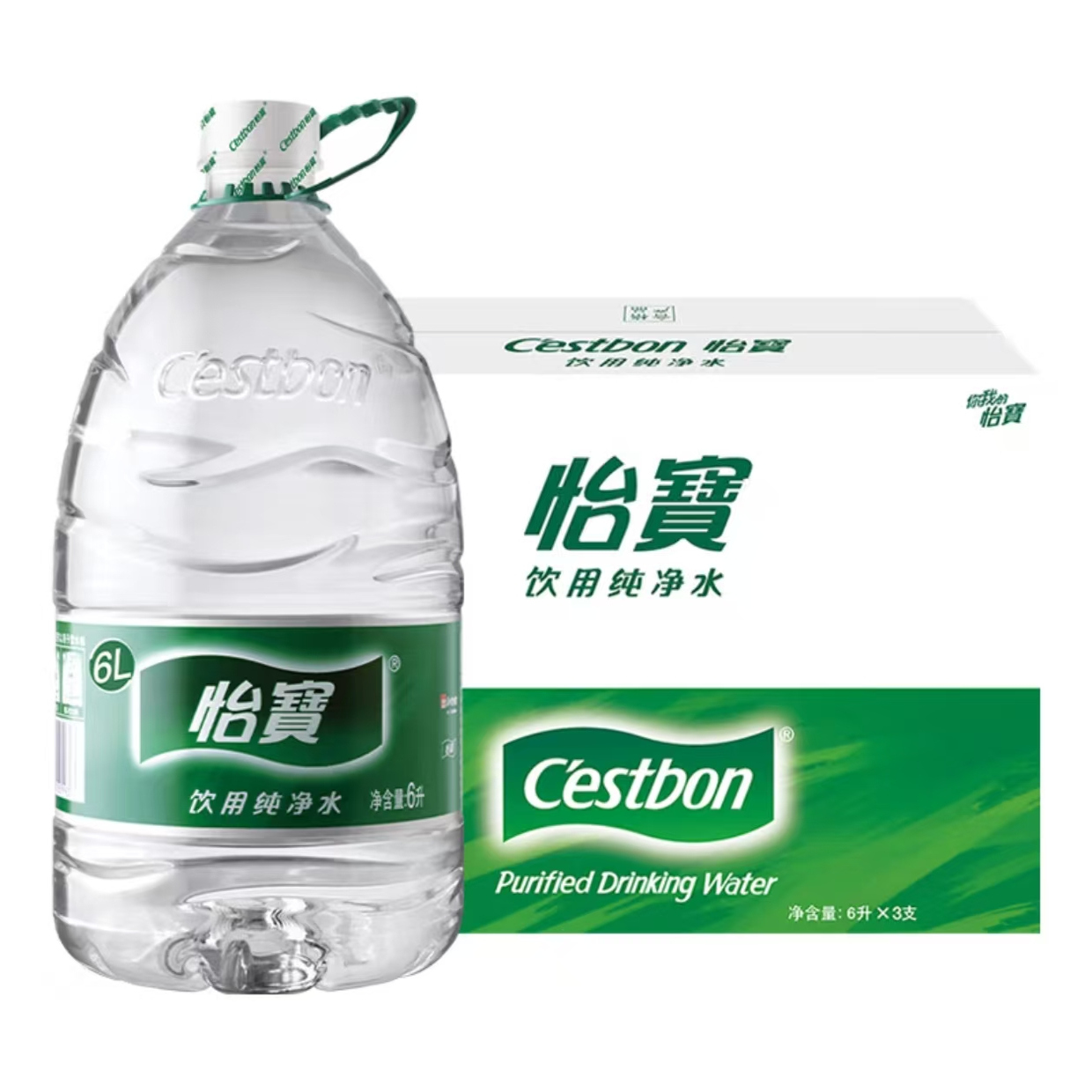 怡宝纯净水6L整箱家庭大桶装饮用水夏日饮品送货上门