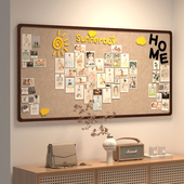 创意照片墙高级感客厅墙面装 饰娃娃收纳墙定制免打孔羊毛毡板墙贴