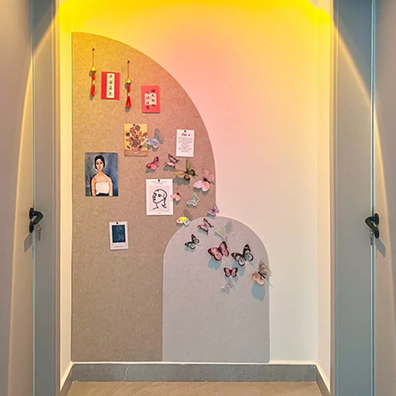 照片墙毛毡板展示墙软木板背景板宝宝房间展示板高级感客厅装饰公告栏