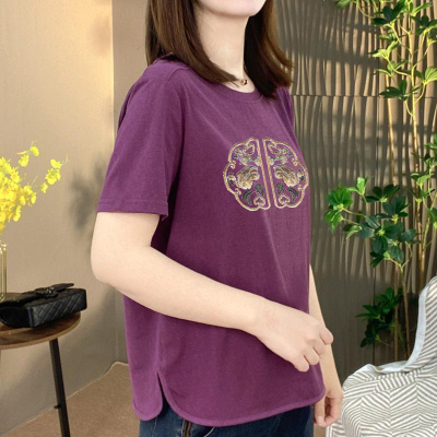 通勤印花短袖T恤女宽松显瘦