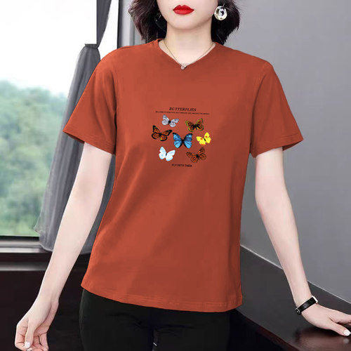 清仓2026年新款夏季宽松减龄圆领时尚遮肉显瘦中年妈妈短袖T恤女