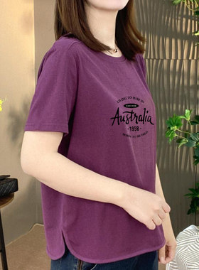 简约印花短袖T恤妈妈装显瘦减龄