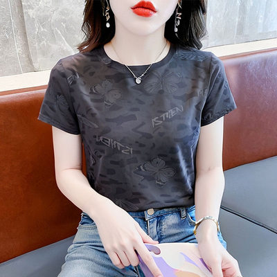 欧货新款妈妈t恤女宽松印花百搭女士短袖上衣2026夏季圆领体恤衫