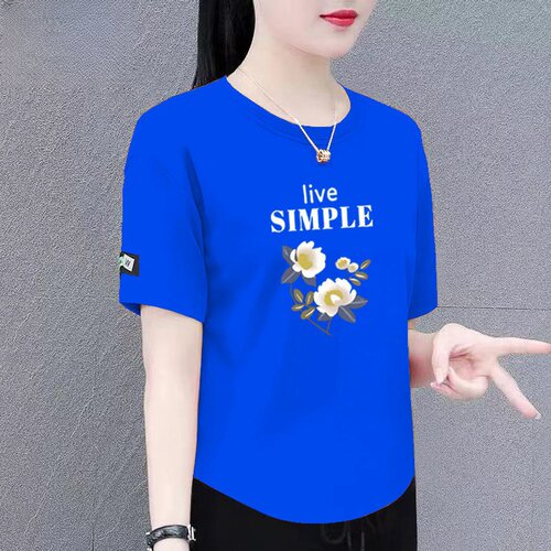 正肩短袖t恤女夏季新款大码宽松显瘦小众弧形下摆中年人上衣